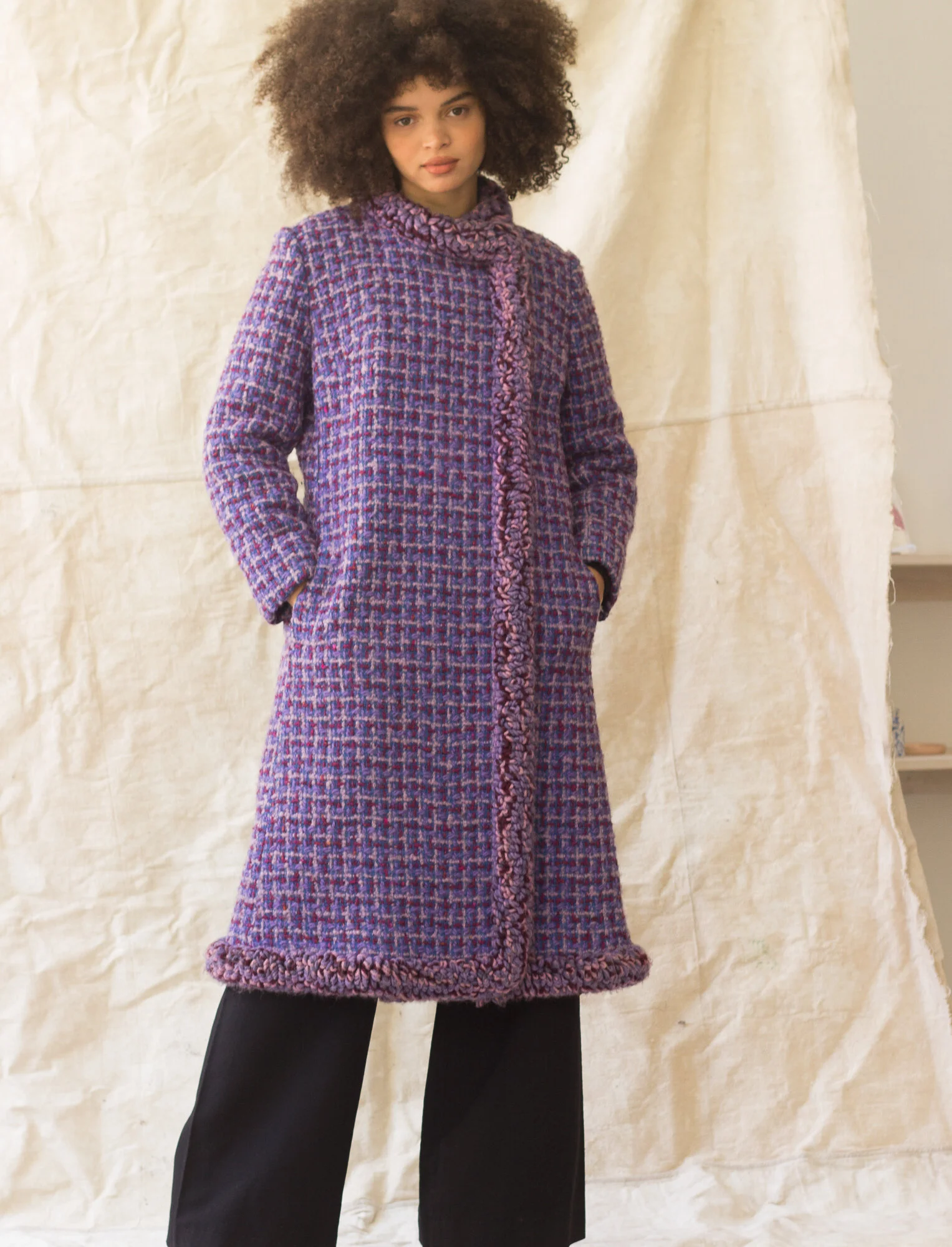 1960s Lilac Tweed Muppet Fringed Coat — Wayward Collection